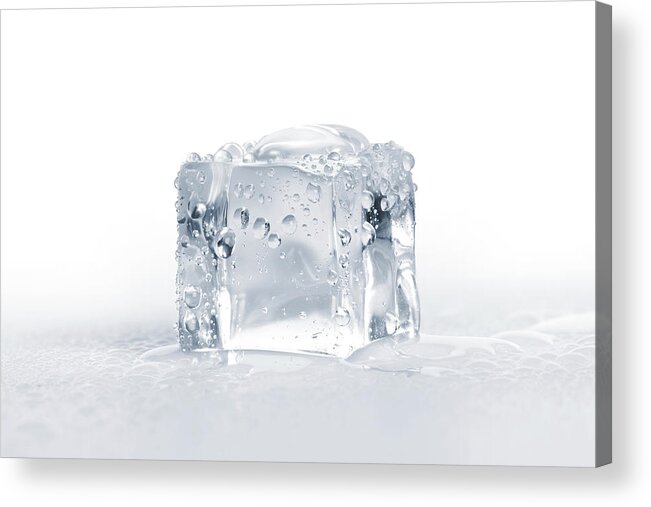Melting Acrylic Print featuring the photograph Ice Cubes by Sbayram