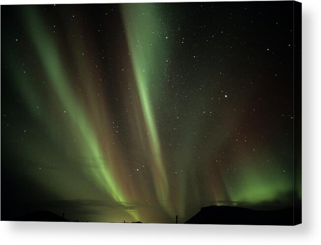 Scenics Acrylic Print featuring the photograph Iceland, Reykjanes, Northern Lights by Martin Rietze