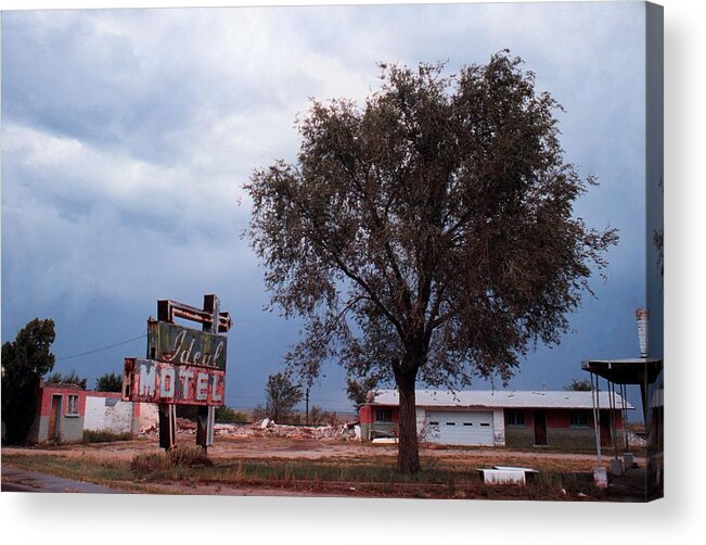 New Mexico Acrylic Print featuring the photograph Ideal Motel Abandoned In New Mexico by Jim Steinfeldt