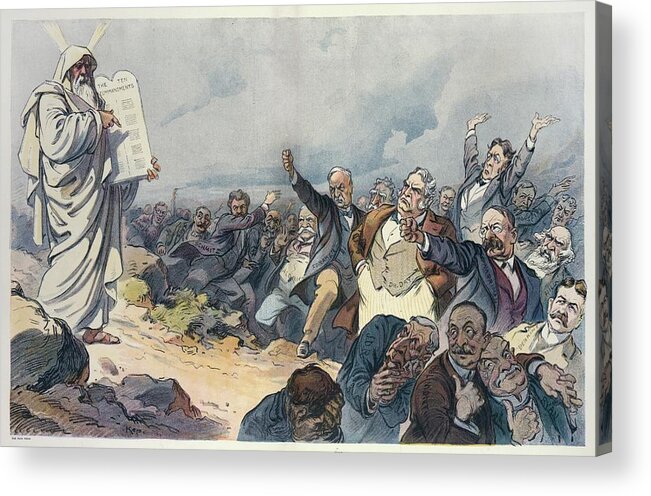 Biblical Acrylic Print featuring the painting If Moses Came Down To-day by Udo Keppler