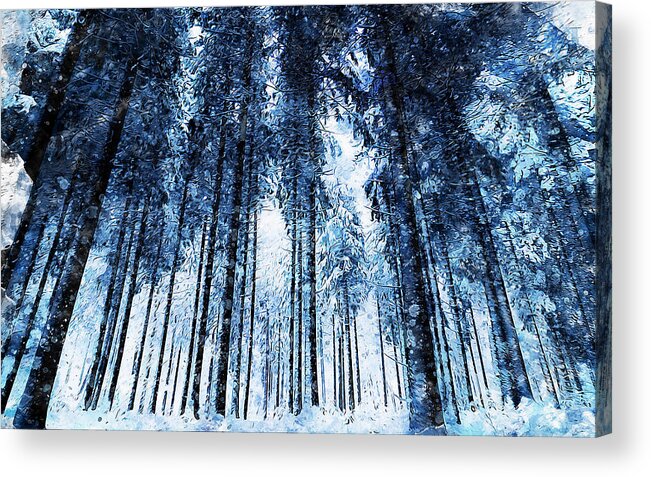 Forest Acrylic Print featuring the painting If Winter comes - 10 by AM FineArtPrints
