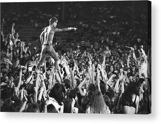 Crowd Acrylic Print featuring the photograph Iggy Pop Live by Tom Copi