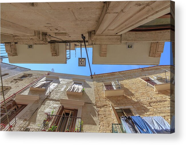 Balkon Acrylic Print featuring the photograph In the little streets of Bari by ReDi Fotografie
