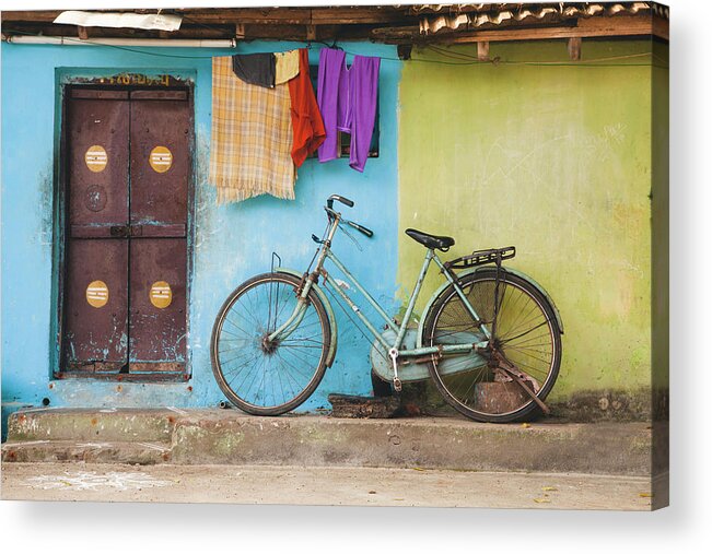 Bicycle Acrylic Print featuring the photograph Indian Bicycle by Maria Heyens