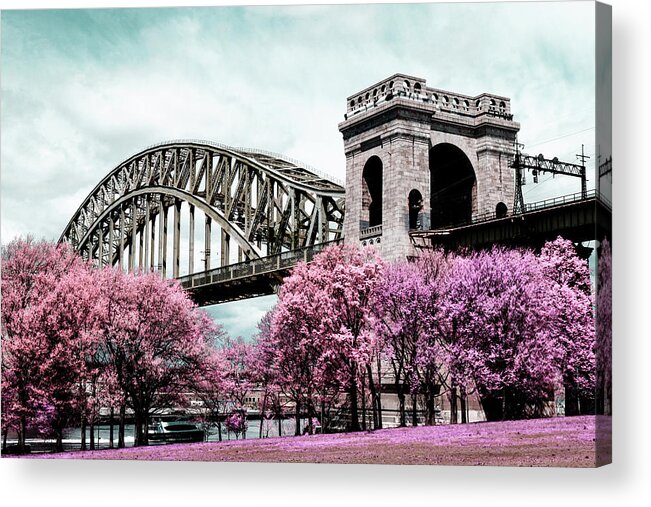 Hellgate Bridge Acrylic Print featuring the photograph Infrared Pink by Cate Franklyn
