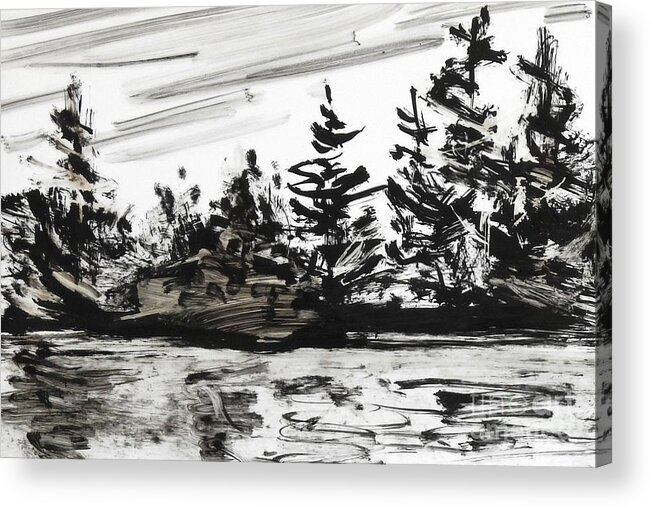 India Ink Acrylic Print featuring the painting Ink Prochade 4 by Petra Burgmann