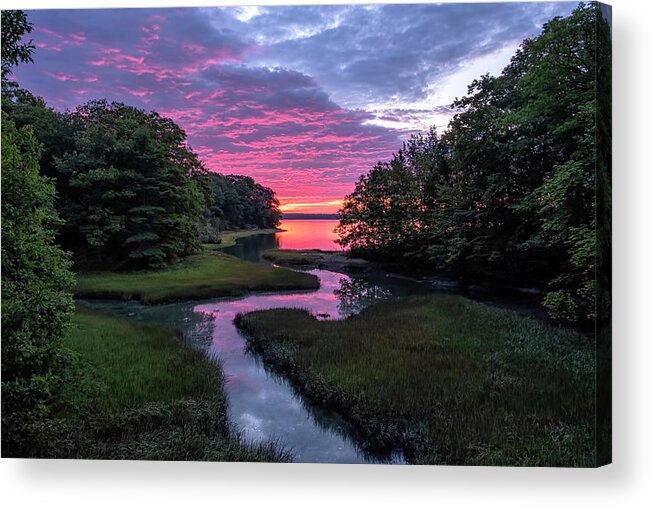South Freeport Harbor Maine Acrylic Print featuring the photograph Inlet Sunrise by Tom Singleton