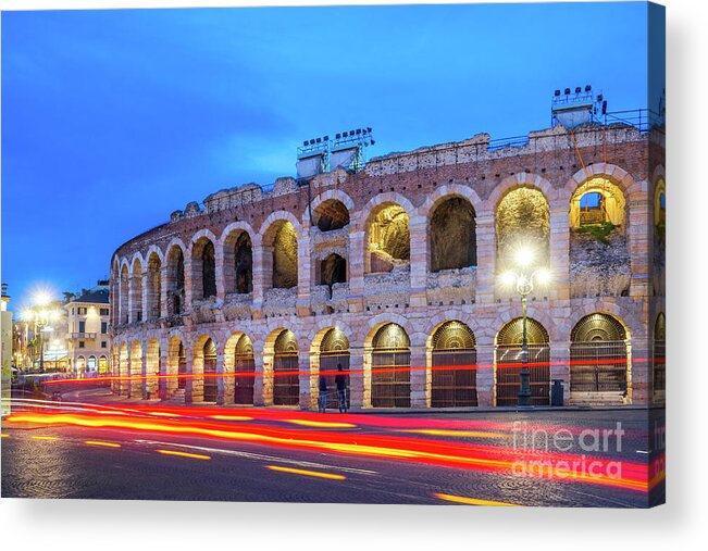 Blue Hour Acrylic Print featuring the photograph Italy, Veneto, Verona, Old Town by Westend61