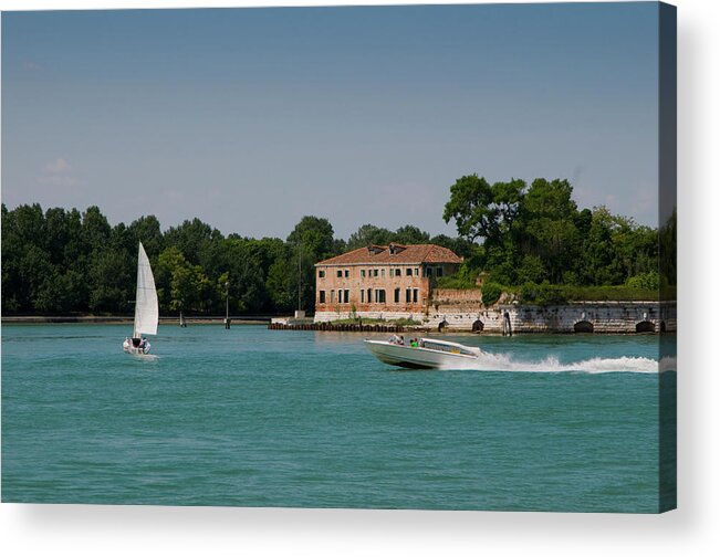 Wake Acrylic Print featuring the photograph Italy, Venice, Lido Island, Lido by Aldo Pavan
