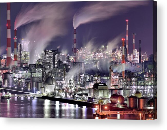 Night Acrylic Print featuring the photograph It's A Steam World by Kobayashi Tetsurou