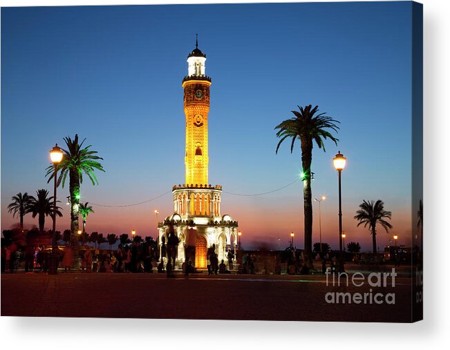 Clock Tower Acrylic Print featuring the photograph Izmir Clock Tower by Uchar