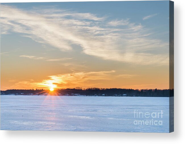 Bear Lake Acrylic Print featuring the photograph January Sunset on Bear Lake by Twenty Two North Photography