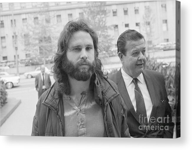 Singer Acrylic Print featuring the photograph Jim Morrison Walking To Extradition by Bettmann