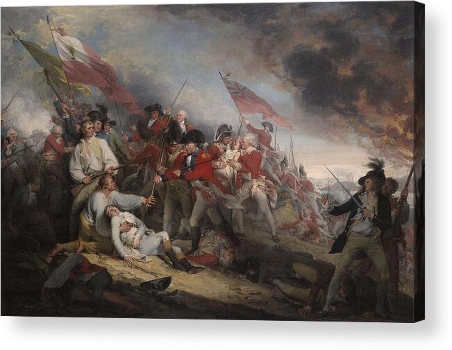 Man Acrylic Print featuring the painting John Trumbull - The Battle of Bunkers Hill, June 17, 1775 1786 by John Trumbull