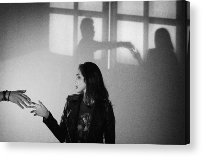 Hands Acrylic Print featuring the photograph Just Shadow by M Salim Bhayangkara