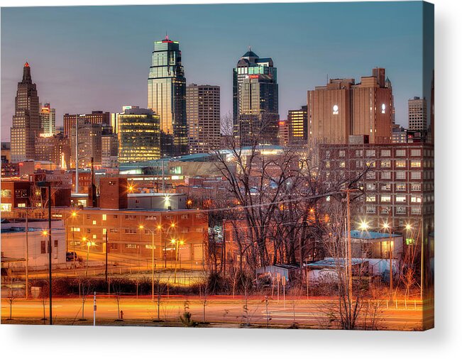 Financial District Acrylic Print featuring the photograph Kansas City Mo Skyline by Eric Bowers Photo