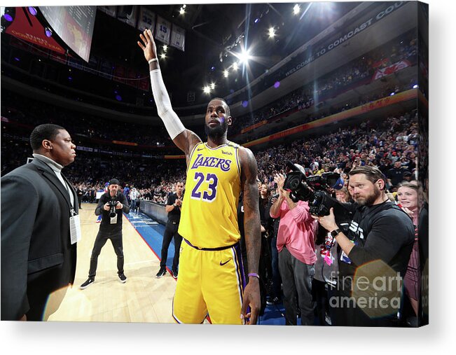 Thank You Acrylic Print featuring the photograph Kobe Bryant And Lebron James by Nathaniel S. Butler