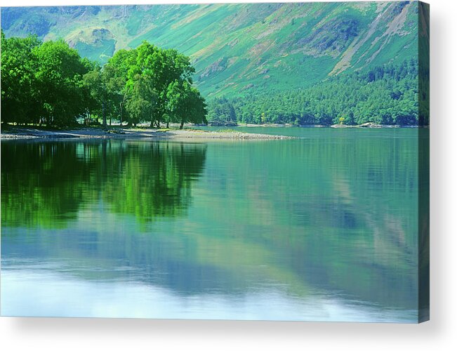Tranquility Acrylic Print featuring the photograph Lake Buttermere by Kathy Collins