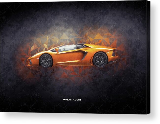 Lamborghini Aventador Acrylic Print featuring the digital art Lamborghini Aventador by Airpower Art