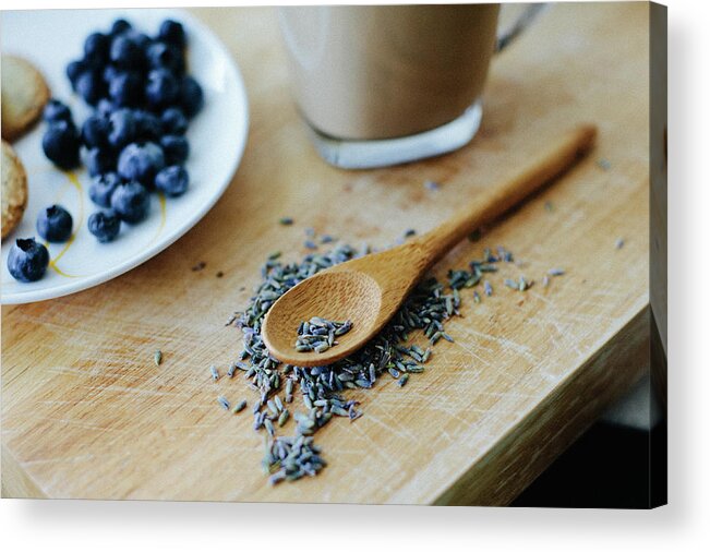 Spoon Acrylic Print featuring the photograph Lavender Buds by Jin Chu Ferrer