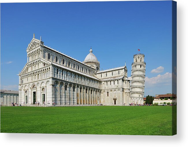 Grass Acrylic Print featuring the photograph Leaning Tower Of Pisa by Martin Ruegner