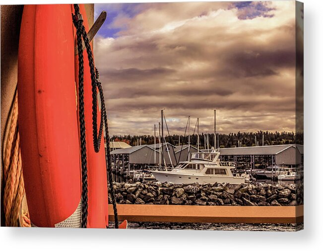 Lifesaver Acrylic Print featuring the photograph Lifesaver in Edmonds Beach by Anamar Pictures