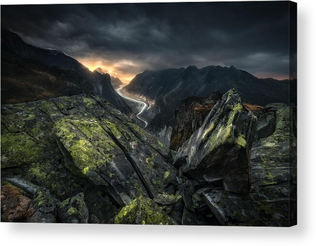 Switzerland Acrylic Print featuring the photograph Like A Stone by Simon Roppel