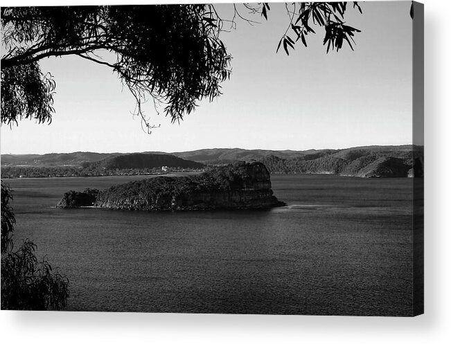 Lion Island Acrylic Print featuring the photograph Lion Island In Black And White by Miroslava Jurcik