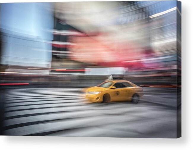 Lonely Cab Acrylic Print featuring the photograph Lonely Cab by Moises Levy