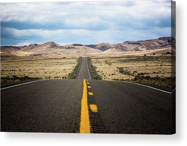 Tranquility Acrylic Print featuring the photograph Long Straight Road by Andrew A Smith