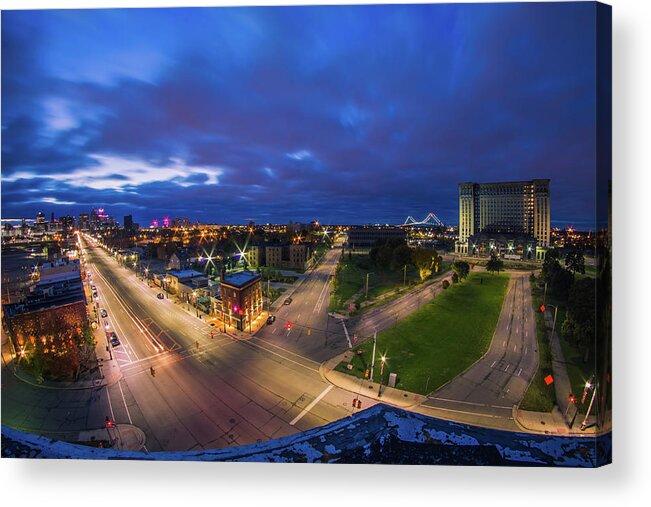 Detroit Acrylic Print featuring the photograph Looking down on Corktown by Jay Smith