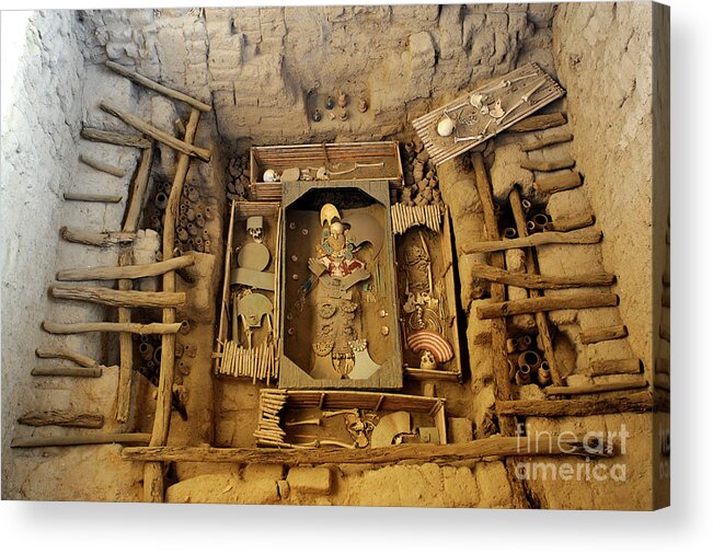 3rd Century Ad Acrylic Print featuring the photograph Lord Of Sipan's Tomb by Marco Ansaloni / Science Photo Library