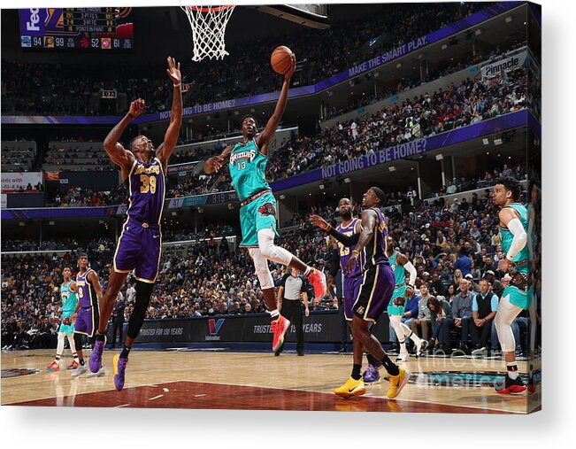Nba Pro Basketball Acrylic Print featuring the photograph Los Angeles Lakers V Memphis Grizzlies by Joe Murphy