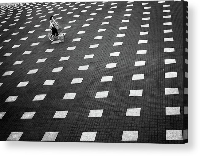 Yancho Sabev Photography Acrylic Print featuring the photograph Lost In Squares by Yancho Sabev Art