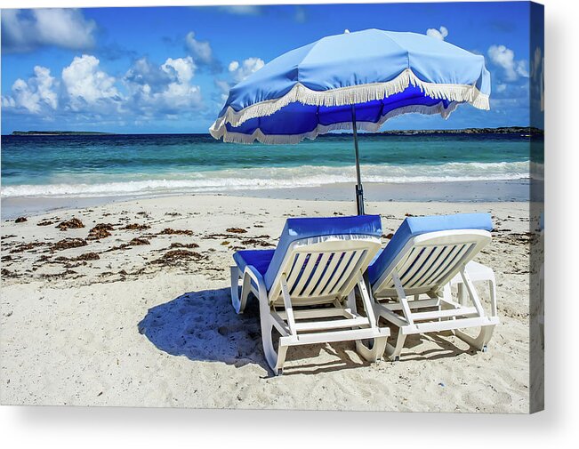 Caribbean Acrylic Print featuring the photograph Lounging on Orient Beach, St. Martin by Dawn Richards