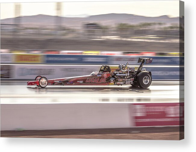 Lucas Oil Acrylic Print featuring the photograph Lucas Oil Dragster by Darrell Foster