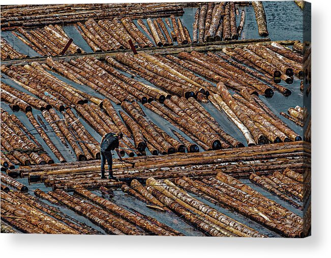 Harbor Acrylic Print featuring the photograph Lumber Worker with Axe by Darryl Brooks