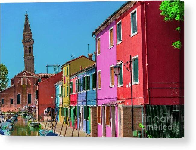 Venice Acrylic Print featuring the photograph Magic colors in Burano Venice by The P