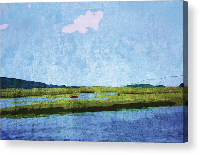 Marsh Acrylic Print featuring the mixed media Marsh 1 by Christine O?brien