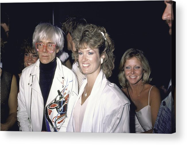 1980-1989 Acrylic Print featuring the photograph Mary Hart and Andy Warhol by DMI (David McGough)