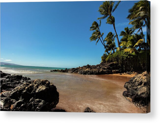 Beach Cove Acrylic Print featuring the photograph Maui private beach by Chris Spencer
