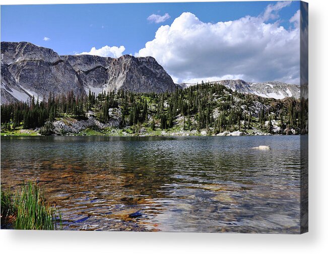 Wyoming Acrylic Print featuring the photograph Medicine Bow Peak and Mirror Lake by Chance Kafka