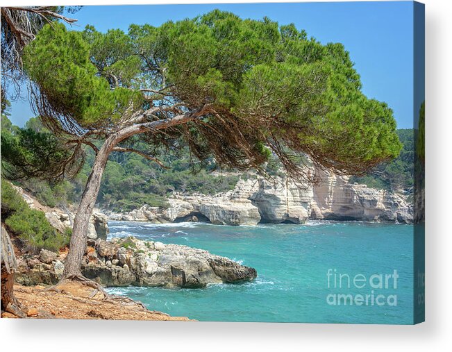 Menorca Acrylic Print featuring the photograph Mediterranean landscape in Menorca by Delphimages Photo Creations