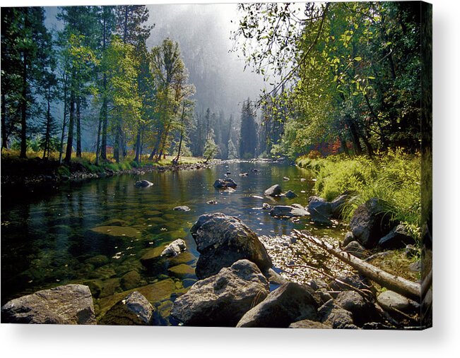 California Acrylic Print featuring the photograph Merced River In Autumn by Jarek Winniczek