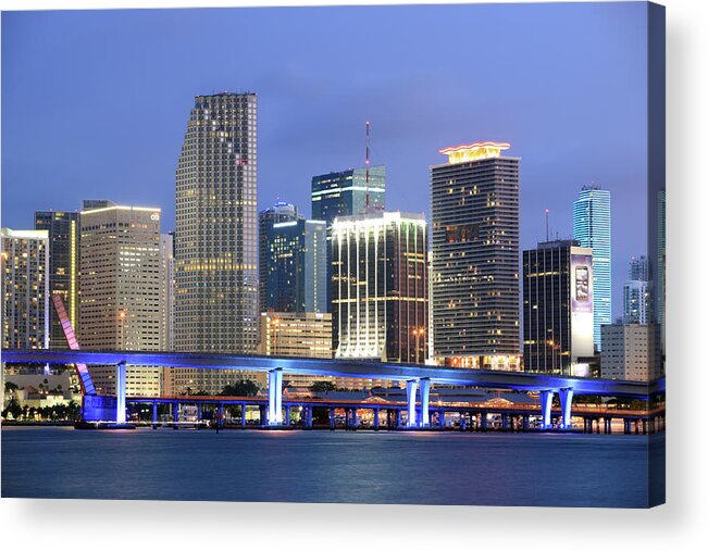 Downtown District Acrylic Print featuring the photograph Miami, Florida by Jumper