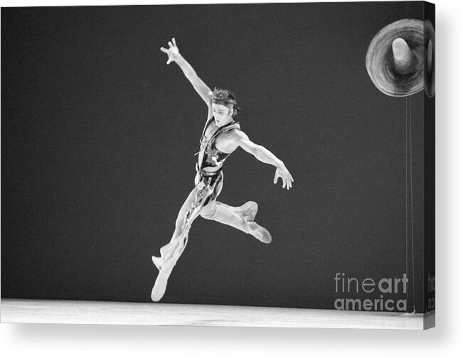 Ballet Dancer Acrylic Print featuring the photograph Mikhail Baryshnikov In Mid Air by Bettmann