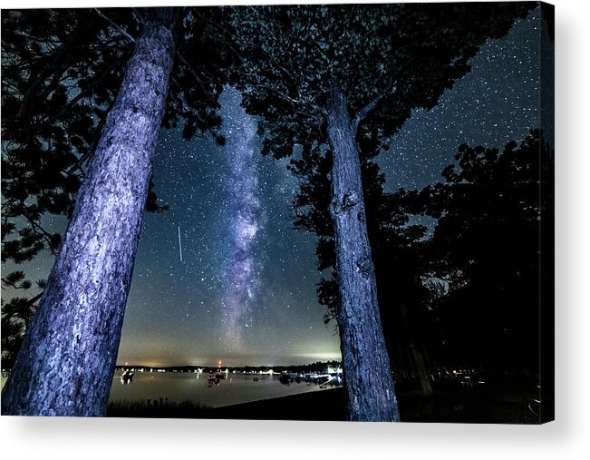 Higgins Lake Acrylic Print featuring the photograph Milky Way by Joe Holley