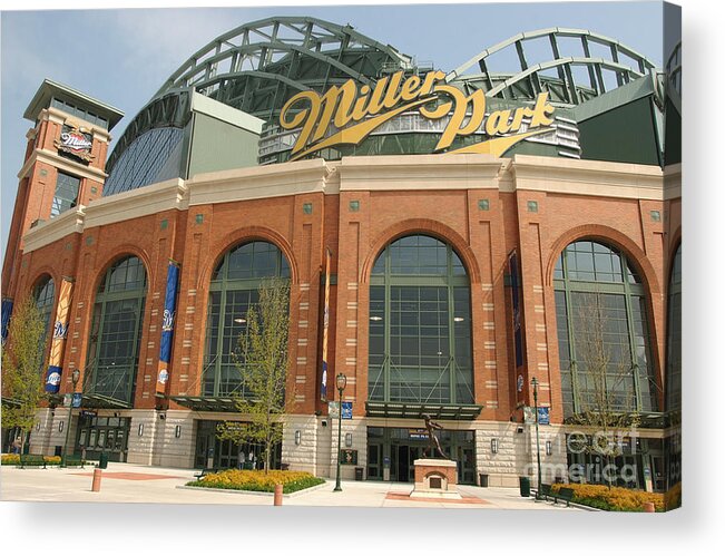 Wisconsin Acrylic Print featuring the photograph Miller Park Entrance by Jonathan Daniel