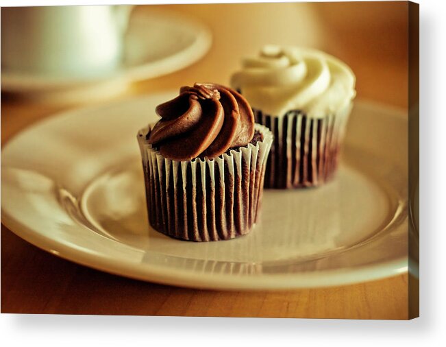 Vanilla Acrylic Print featuring the photograph Mini Cupcakes by Steven Brisson Photography