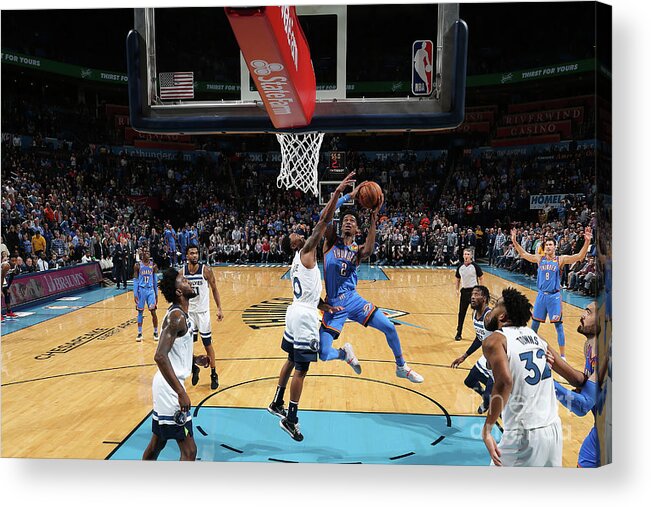 Nba Pro Basketball Acrylic Print featuring the photograph Minnesota Timberwolves V Oklahoma City by Zach Beeker